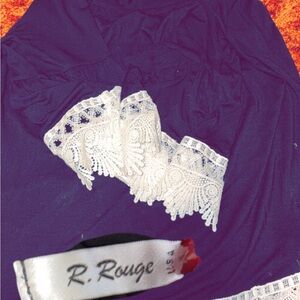 R. Rouge Purple Top with Lace Detail